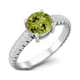 thumbnail image 2 of 0.97 Ctw Round Peridot 925 Sterling Silver Solitaire Mother's Day Gift Ring, 2 of 3
