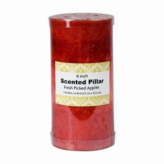 Jeco  3 x 6 in. Tritone Scented Pillar Candle, Red