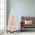 thumbnail image 3 of Puleo International  4 ft Pre-Lit White Carson Artificial Pine Tree 188 Tips 70 Clear Lights, 3 of 5
