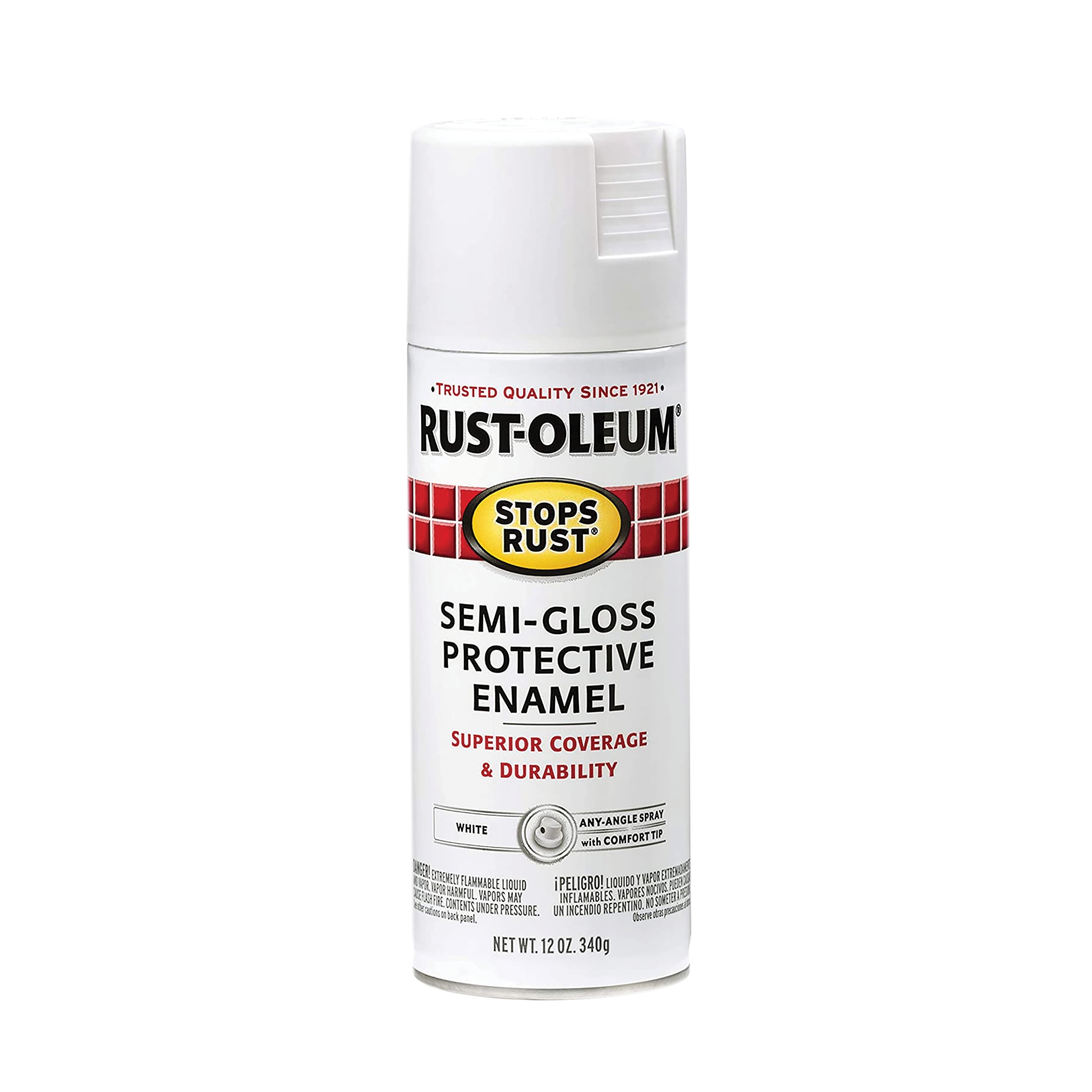 White, Rust-Oleum Stops Rust Semi-Gloss Protective Enamel Spray Paint, 12 oz, 6 Pack