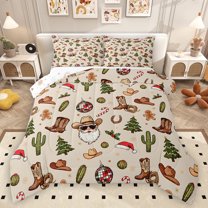 Homewish Christmas Tree Child Queen Comforter Set, Western Disco Ball Bedding Sets, Cowgirl Boot Hat Reversible Bedding Comforter Set, Luxury Bedroom Decor, 3-Piece