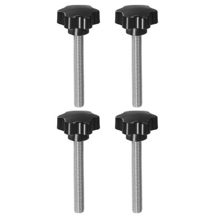 

Uxcell 4 Pieces Star Knobs M12 x 100mm 304 Stainless Steel Threaded Stud 46mm 6-Star Head Clamping Thumb Screw Black