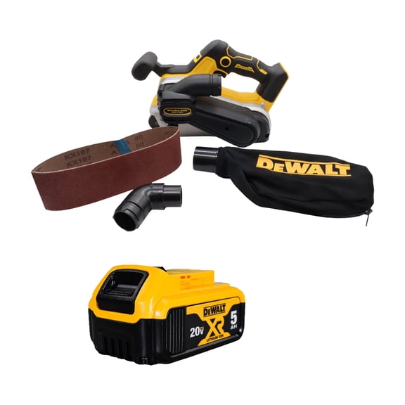 DeWalt DCW220B 20V MAX* Cordless Belt Sander with 5Ah Battery