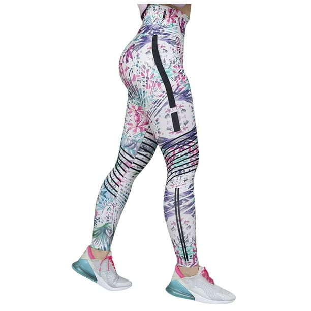 Pantalones de yoga estampados casuales para mujer Pantalones largos rectos sueltos de cintura alta Pompotops ulkah944239