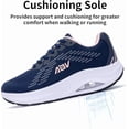 thumbnail image 5 of JOYFON Wide Toe Box Shoes for Women Arch Support Walking Tennis Sneakers Orthotic Leather Shoes for Bunions, Plantar Fasciitis NavyPink Size 8, 5 of 7