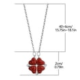 thumbnail image 4 of ¡Última Oportunidad de Ahorro!, Collar con colgante de trébol de cuatro hojas con forma de corazón y cadena de clavícula llena de diamantes, colgante rojo Akmoler, 4 of 8