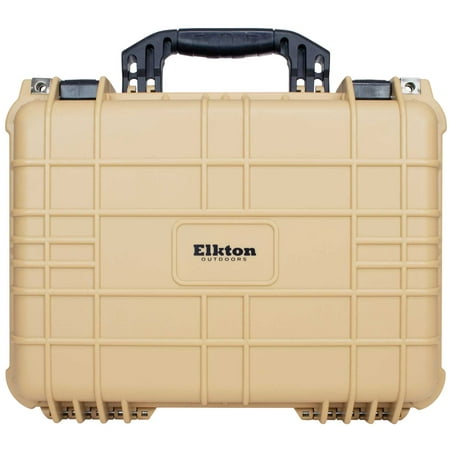 Elkton Outdoors Hard Gun Case: Fully Customizable Pistol Case: Holds 4 Handguns and 8 Magazines: Crush Resistant & Waterproof!