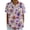 Beige, variant on Women's Short Sleeve T-Shirt Clearance Women's Chemical Fiber T-Shirt Women's Lapel Vintage Purple Pansy Print Awareness Support Top Casual Shirt