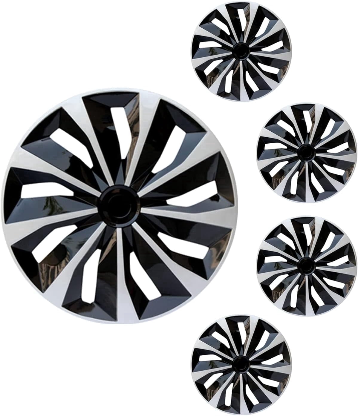 Beiled Universal Hubcap 16 inch ABS Tire Trim Cover, Pack of 4 Hubcaps Car Accessory, for Car Truck SUV，Silver