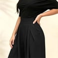 thumbnail image 5 of XuJwPNcy Women Palazzo Pants Wide Leg Baggy Flowy Pants Comfort Soft Pleated Front Vacation Trousers(Black,X-Large), 5 of 6