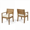 thumbnail image 2 of Outdoor Dining Chairs, Set of 2, Rustic, Water-Resistant Beige Cushion, For Patio Dining |Acacia Wood|Natural, 2 of 13