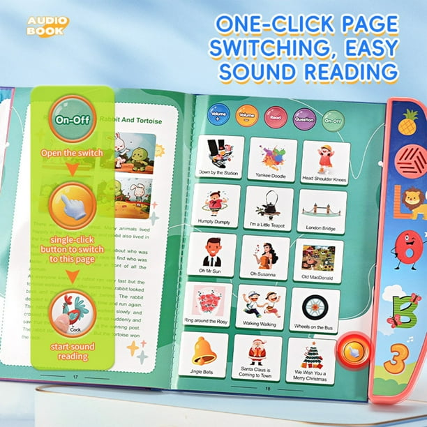 Livre Audio éducatif Anglais – Jouet Parlant Pour Enfants Dès 3 Ans – Apprentissage Interactif Avec Chansons