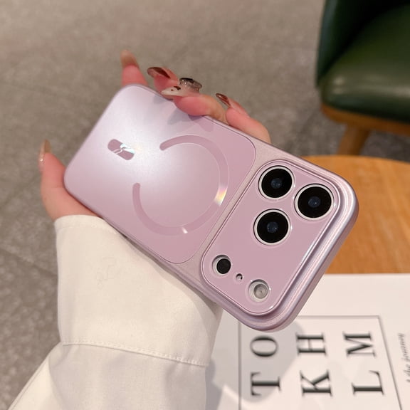 Magnetic For iPhone 15 Phone Case,Compatible with Mag-Safe,Anti-Scratch Ultra Slim Shockproof Anti-fall Drop Protection,Glossy Matte Anti-Glare Rugged Thin Fit Phone Case,Purple