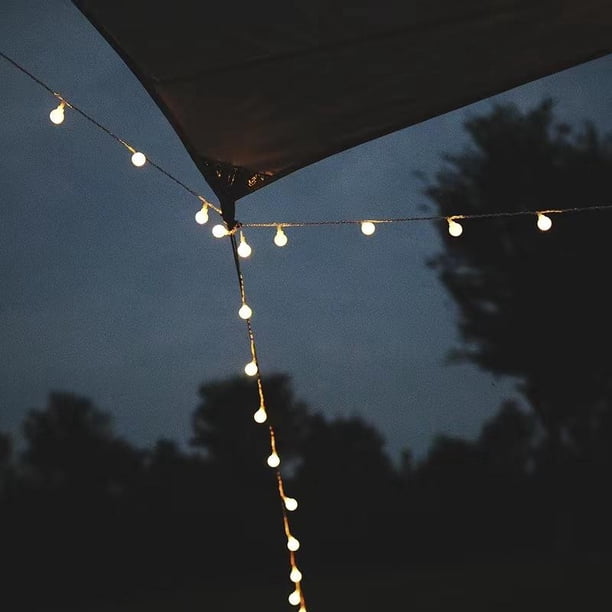 Luces al aire libre con globo de cristal de 32.8 pies Luces LED impermeables al aire libre Luz de patio con energía solar para lámparas de jardín al aire libre para decoración festiva