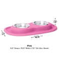 thumbnail image 2 of Weathertech PetComfort DL0801PK; Double Plat de 8 Onces; Uni; Base Rose/bol Argenté; Bol en Acier Inoxydable/Base en Plastique; avec Base de 1-1/2 Po de Hauteur; Sans Couvercle, 2 of 3