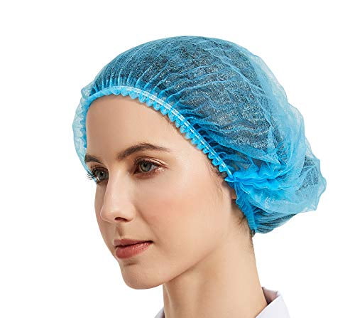 Disposable hair nets in two colours black & Blue 100 nets per bag 