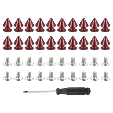 

20 Set Metal Tree Spikes and Studs 12mm x 8mm Screw Back Leathercraft Colorful Purple