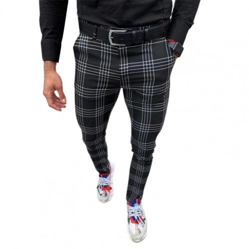 OmicGot Pantalon pour Hommes Décontracté Pantalon pour Hommes Ajusté Extensible Chinos pour Hommes Coupe Ajustée Pantalon Décontracté pour Hommes Pantalon à Carreaux pour Hommes