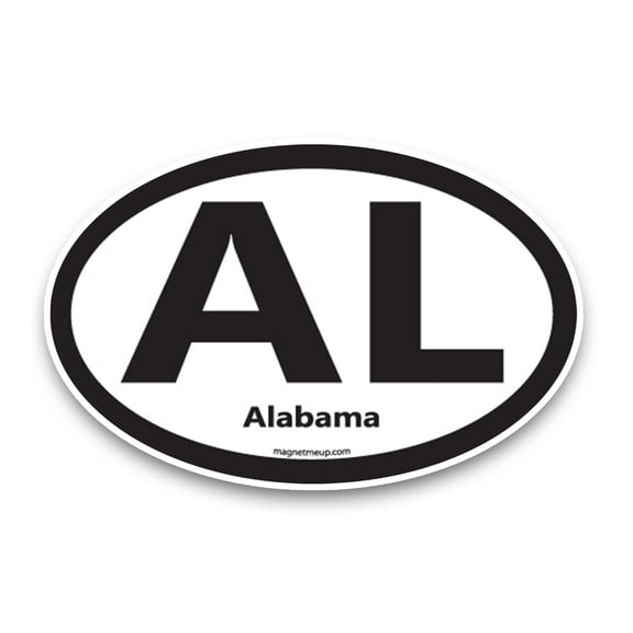 Magnet Me Up AL Alabama US State Oval Magnet Decal, 4x6 In, Vinyl Automotive Magnet