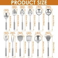 thumbnail image 6 of Xiyztok 12Pcs Kitchen Cooking Utensils Set Metal Stainless Steel Spoons and Spatula with Ergonomic Handle Utensil for Cooking Kitchen Cooking Utensils Set Kitchen Gadgets Tools Set Spoons Spatula, 6 of 8