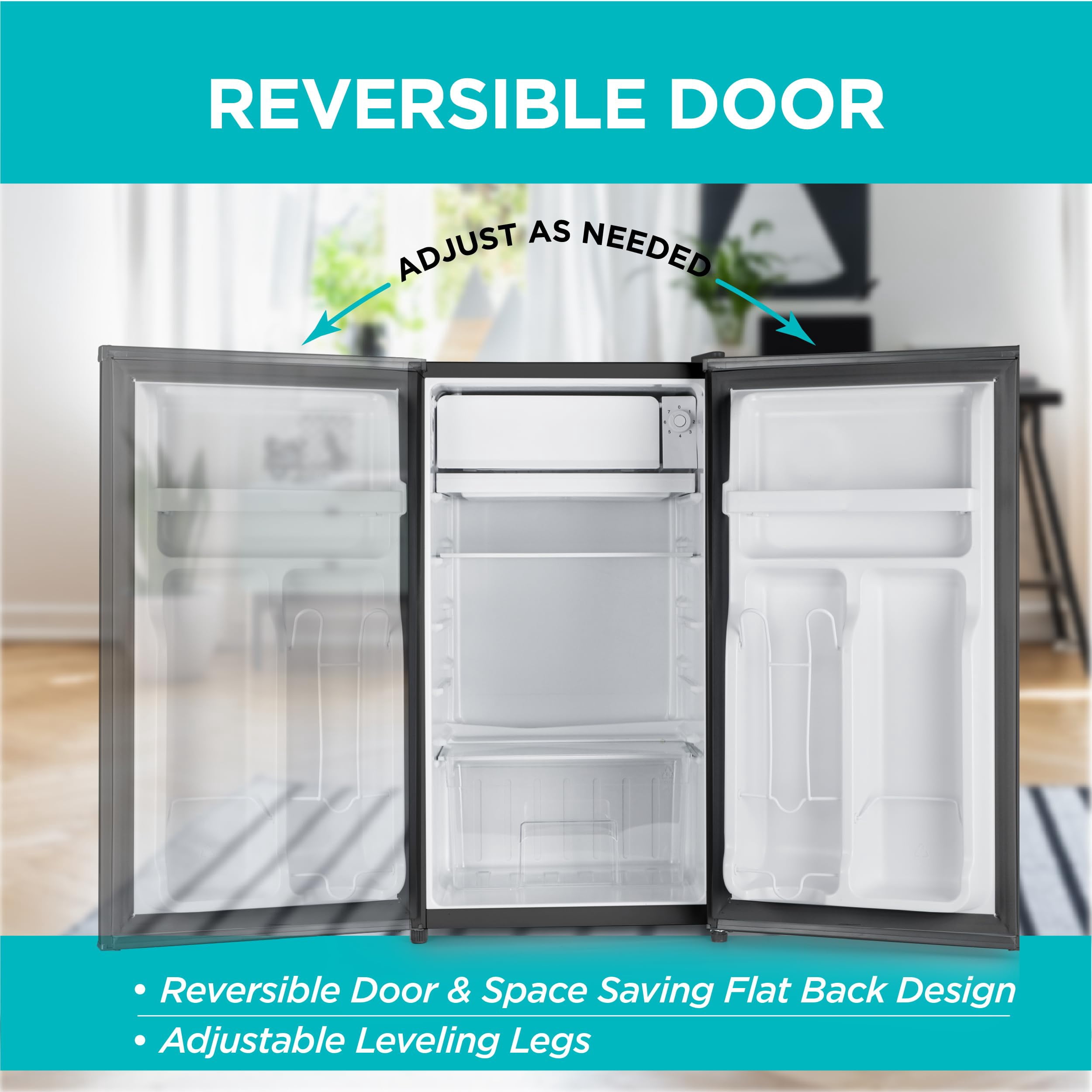 BLACK+DECKER BCRK32B Compact Refrigerator & Mini Fridge with Freezer, 3.2 cu. ft., Black