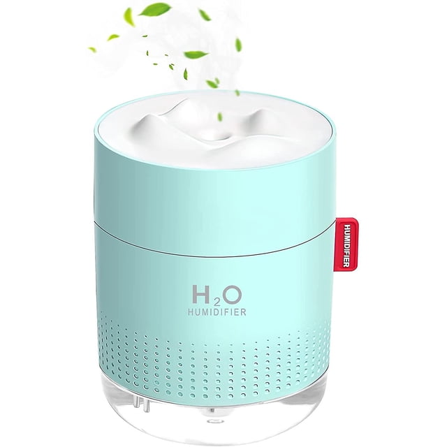 Humidificadores ultrasónicos para bebés Mini humidificadores portátiles de 500 ml con niebla fría y silenciosa con luz nocturna para el hogar, el dormitorio, la oficina, el automóvil de viaje, 12-18 h Afortunado Sencillez