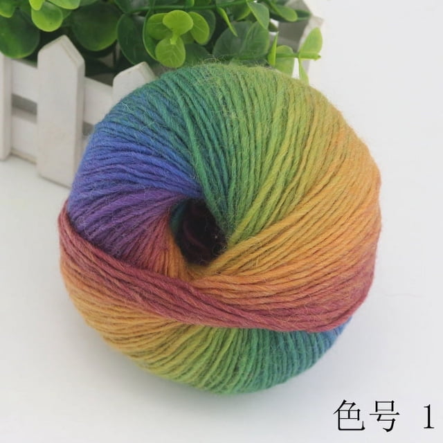 Zhuge Paquete de 2 hilos suaves de arcoíris, 100 % lana, hilo multicolor degradado para tejer a crochet, longitud total 180 m × 2, 392 yardas, 100 g, A