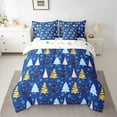 thumbnail image 2 of Feelyou Blue Xmas Tree Bedding Comforter Set 7pcs, Merry Christmas Queen Bedding Sets, Princess Fairy Tale Reversible Queen Sheet Sets, Microfiber Bedroom Decor, 2 of 7