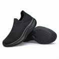 thumbnail image 6 of YHOON Mens Walking Shoes Slip on Lightweight Breathable Running Tennis Sneakers Athletic Gym Workout Training Shoes All Black Size 7, 6 of 7