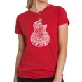 thumbnail image 1 of LA Pop Art Women's Premium Blend Word Art T-shirt - Rock Guitar Head, 1 of 2
