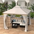 thumbnail image 3 of Saint Birch Double-Vented Roof Modern Metal Patio Gazebo in Khaki Beige, 3 of 7