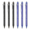 thumbnail image 1 of Uxcell 6Pcs Bolígrafos de Gel Borrables, Bolígrafo Retráctil de Punta Fina de 0.5mm para Marcado Borrable por Calor, Marcadores de Tela para Coser, Dibujar, Escribir, Planificador, Negro, Azul, 1 of 7