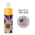 thumbnail image 4 of Carolines Treasures SC9828MUK Pug with English Union Jack British Flag Ultra Hugger for slim cans Slim Can multicolor, 4 of 6