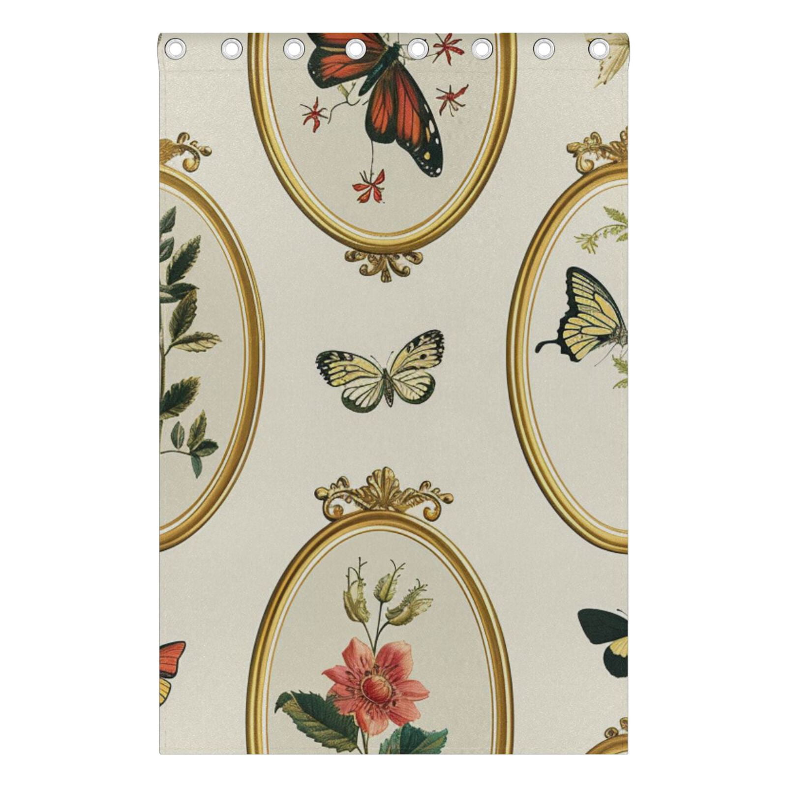 Frameworks Butterflies Leaves Black Out Curtains 72 Inch Length Curtains for Sliding Glass Doors Bedroom Living Room 2 Pack
