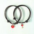 thumbnail image 1 of Pulsera de cuerda elástica para parejas, brazalete con dijes magnéticos, colgante de amistad, accesorios de joyería de moda, día de san valentín, 2 uds., 1 of 4