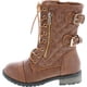 Forever Mango-21 Women's Knee High Riding Boots - Side Zip, Wrinkle Back Shaft, Flat Heel, Tan Nubuck