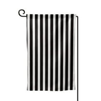 Black And White Stripes Garden Flag Vertical Double Sided Yard Outdoor Decoration 12.5 x 18 Inch Square