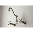 thumbnail image 3 of Kingston Brass KS3248AX Vintage Wall Mount Bathroom Faucet, Brushed Nickel, 3 of 5