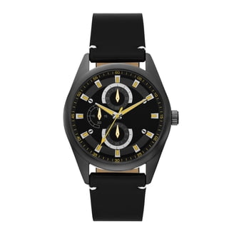 George Men's Watch, Gunmetal Tone Case, Black Easy Read Dial with