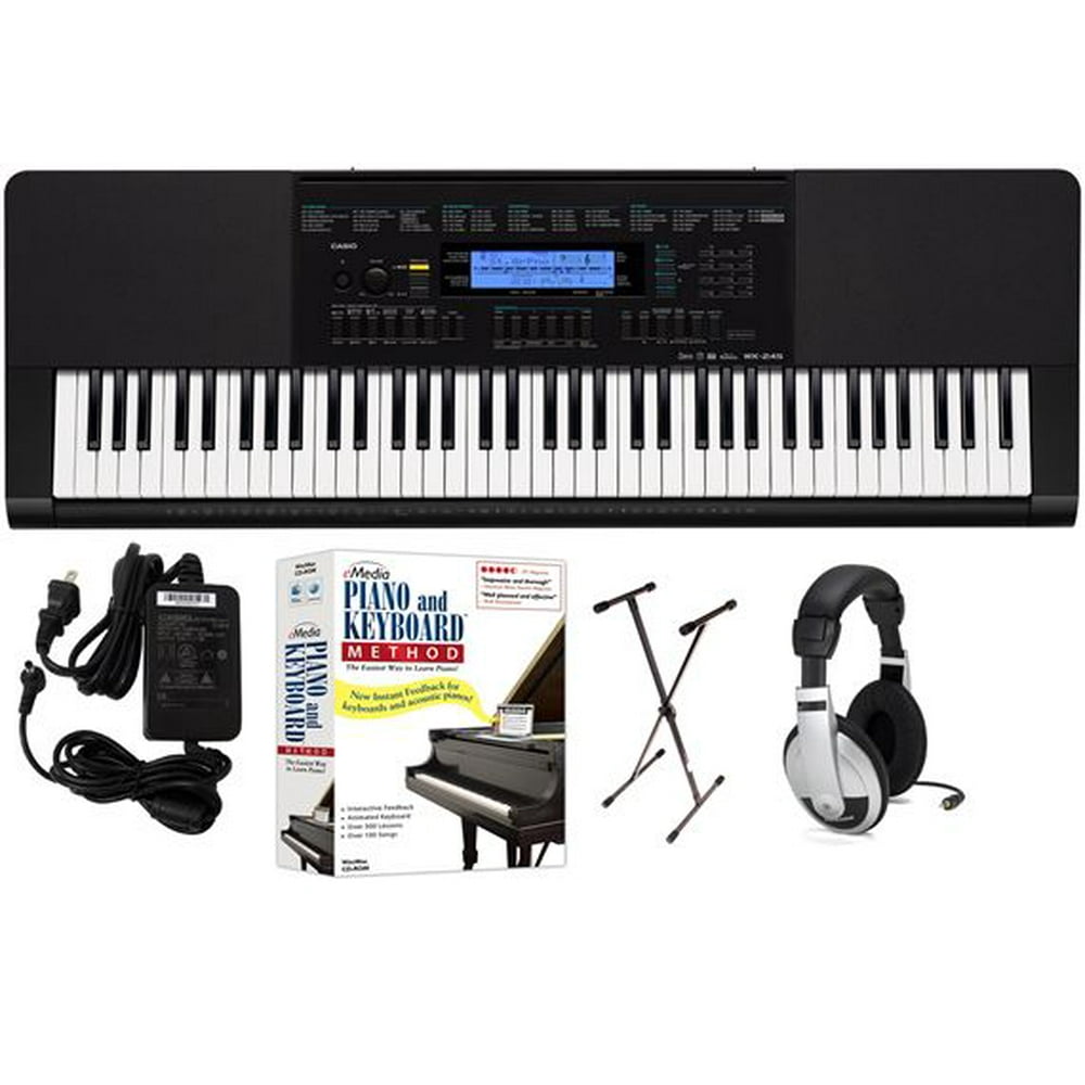 Casio WK-245 76-Key Premium Keyboard Package with Headphones, Stand
