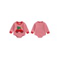 thumbnail image 2 of Miaouyo Infant Baby Girls Boys Christmas Fall Romper 0 3 6 9 12 18 Months Stripes Embroidery Candy Cane/Tree Fall Bodysuit, 2 of 9
