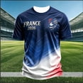thumbnail image 2 of 2026 Soccer Game France Soccer for Men Short Sleeve Training Shirt, Breathable Sport Casual T Shirt with Gallic Rooster Two-Star France Flag Graphic for Soccer Fans, 2 of 3