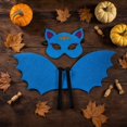 thumbnail image 4 of Set Blue Non Woven Bat Mask and Wings 2 Piece Kit for Student Halloween Masquerade Dress Up and Party Play, 4 of 6