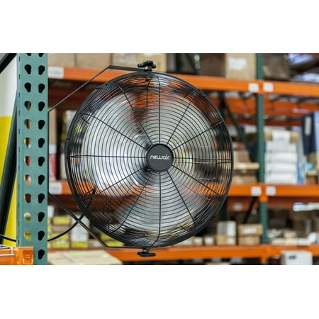 NewAir - 3000 CFM 18” High Velocity Wall Mounted Fan with Sealed Motor Housing and Ball Bearing Motor - Black