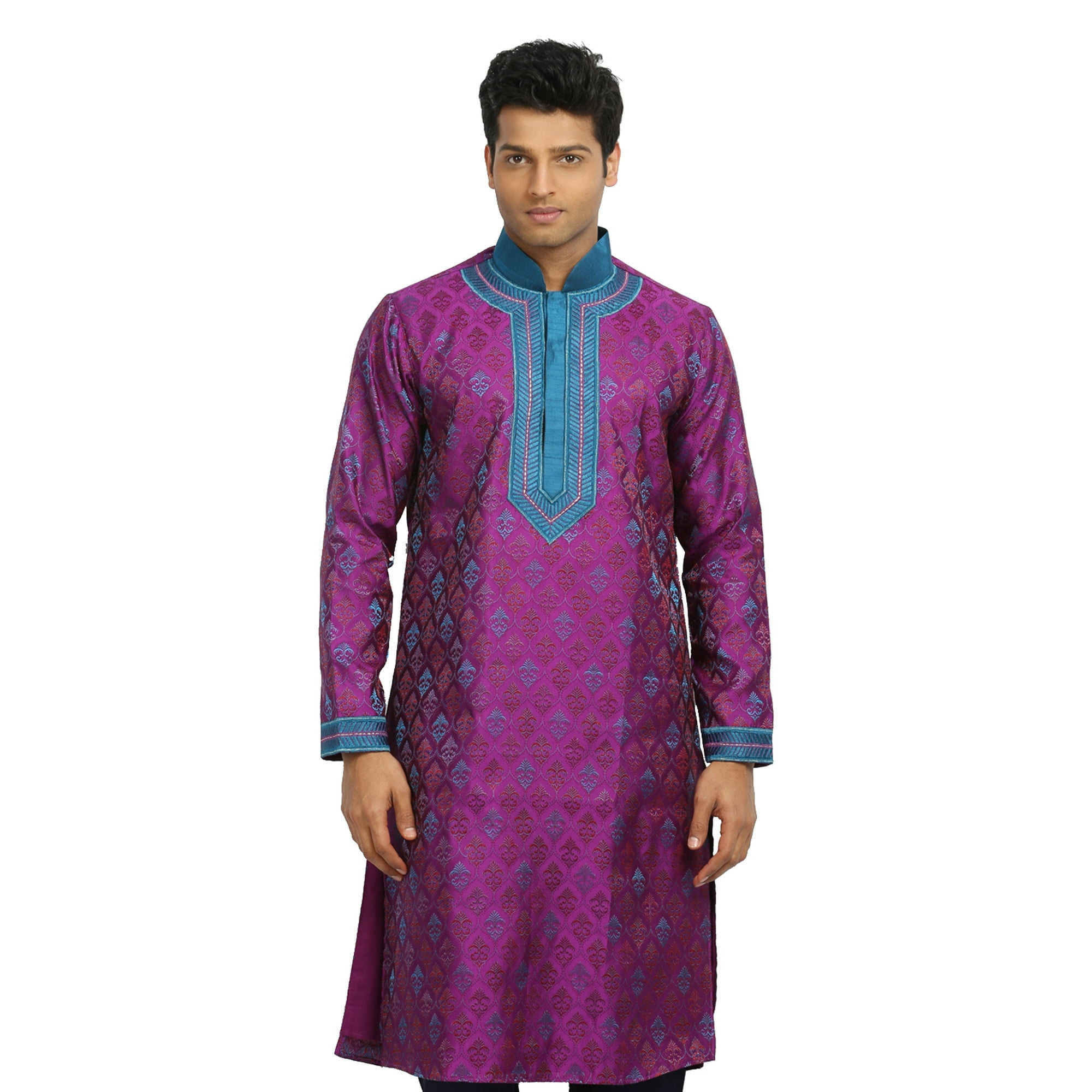 Saris and Things Magenta Indian Wedding Kurta Pajama Sherwani Indian Ethnic Wear for Men Walmart