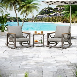 Mainstays Westmont 3-Piece Outdoor Rocker Set, White - Walmart.com