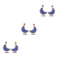 thumbnail image 4 of Pendientes retro de verano Sonducket en forma de luna Azul oscuro 1 par, 4 of 6