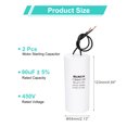 thumbnail image 2 of Uxcell 2 Pcs Capacitor de Arranque CBB60, 90uF 450V 2 Hilos Capacitor de Arranque de Motor Eléctrico para Compresor de Aire, Lavadora, Refrigerador, Aire Acondicionado, Blanco, 2 of 6