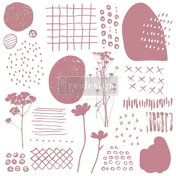 Prima Marketing Re-Design Decor Clear Cling Stamps 12"x12"-Abstract Scribbles