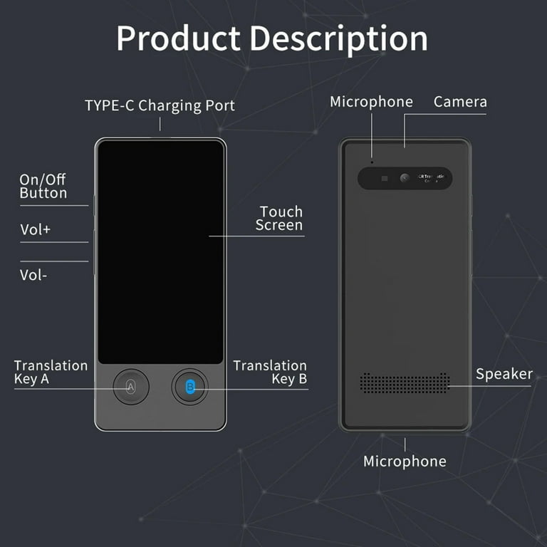 W12 Voice Real Time Language Translator Device 98% High Accuracy